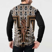 New Zealand Button Sweatshirt Maori Maripi Knife With Poutama Art LT14 - Polynesian Pride