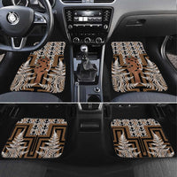 New Zealand Car Mats Maori Maripi Knife With Poutama Art LT14 Set 4pcs Brown - Polynesian Pride