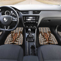 New Zealand Car Mats Maori Maripi Knife With Poutama Art LT14 Set 2pcs - Front Brown - Polynesian Pride
