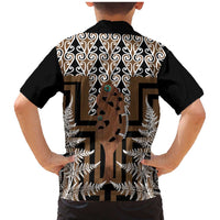 New Zealand Family Matching Mermaid Dress and Hawaiian Shirt Maori Maripi Knife With Poutama Art