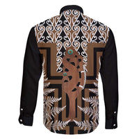 New Zealand Family Matching Puletasi and Hawaiian Shirt Maori Maripi Knife With Poutama Art