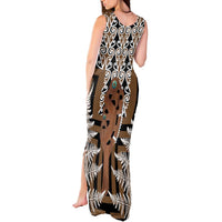 New Zealand Tank Maxi Dress Maori Maripi Knife With Poutama Art