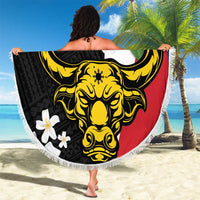 Personalised Philippines Carabao Beach Blanket Filipino Sun Mix Sampaguita Flower LT14 - Polynesian Pride