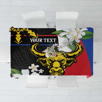 Personalised Philippines Carabao Tablecloth Filipino Sun Mix Sampaguita Flower LT14 Black - Polynesian Pride
