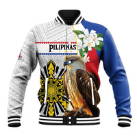 Personalised Philippines Eagle Baseball Jacket Filipino Sun Mix Sampaguita Flower