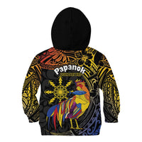 Philippines Sarimanok Kid Hoodie Papanok Legendary Bird Okir Polynesian Pattern