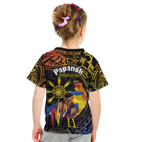 Philippines Sarimanok Kid T Shirt Papanok Legendary Bird Okir Polynesian Pattern