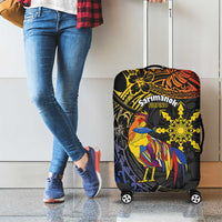 Philippines Sarimanok Luggage Cover Papanok Legendary Bird Okir Polynesian Pattern