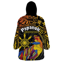 Philippines Sarimanok Wearable Blanket Hoodie Papanok Legendary Bird Okir Polynesian Pattern