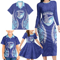 Northland 2026 Rugby Custom Family Matching Long Sleeve Bodycon Dress and Hawaiian Shirt NZ Maori Silver Fern LT14 - Polynesian Pride