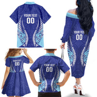 Northland 2026 Rugby Custom Family Matching Off The Shoulder Long Sleeve Dress and Hawaiian Shirt NZ Maori Silver Fern