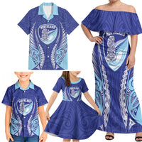 Northland 2026 Rugby Custom Family Matching Off Shoulder Maxi Dress and Hawaiian Shirt NZ Maori Silver Fern LT14 - Polynesian Pride