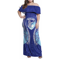 Northland 2026 Rugby Custom Family Matching Off Shoulder Maxi Dress and Hawaiian Shirt NZ Maori Silver Fern