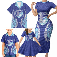 Northland 2026 Rugby Custom Family Matching Short Sleeve Bodycon Dress and Hawaiian Shirt NZ Maori Silver Fern LT14 - Polynesian Pride