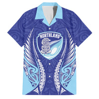 Northland 2026 Rugby Custom Family Matching Summer Maxi Dress and Hawaiian Shirt NZ Maori Silver Fern LT14 Dad's Shirt - Short Sleeve Blue - Polynesian Pride