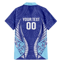 Northland 2026 Rugby Custom Family Matching Summer Maxi Dress and Hawaiian Shirt NZ Maori Silver Fern LT14 Dad's Shirt - Long Sleeve Blue - Polynesian Pride