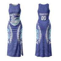 Northland 2026 Rugby Custom Family Matching Tank Maxi Dress and Hawaiian Shirt NZ Maori Silver Fern LT14 Mom's Dress Blue - Polynesian Pride