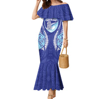 Northland 2026 Rugby Custom Mermaid Dress NZ Maori Silver Fern LT14 Women Blue - Polynesian Pride