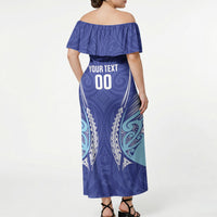 Northland 2026 Rugby Custom Off Shoulder Maxi Dress NZ Maori Silver Fern LT14 - Polynesian Pride