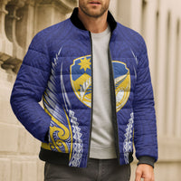 Otago 2026 Rugby Custom Bomber Puffer Jacket NZ Maori Silver Fern