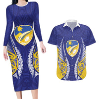 Otago 2026 Rugby Custom Couples Matching Long Sleeve Bodycon Dress and Hawaiian Shirt NZ Maori Silver Fern