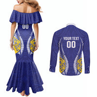 Otago 2026 Rugby Custom Couples Matching Mermaid Dress and Long Sleeve Button Shirt NZ Maori Silver Fern LT14 - Polynesian Pride