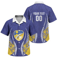 Otago 2026 Rugby Custom Family Matching Off Shoulder Maxi Dress and Hawaiian Shirt NZ Maori Silver Fern LT14 Son's Shirt Blue - Polynesian Pride