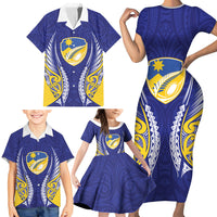 Otago 2026 Rugby Custom Family Matching Short Sleeve Bodycon Dress and Hawaiian Shirt NZ Maori Silver Fern
