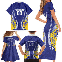 Otago 2026 Rugby Custom Family Matching Short Sleeve Bodycon Dress and Hawaiian Shirt NZ Maori Silver Fern