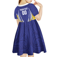 Otago 2026 Rugby Custom Kid Short Sleeve Dress NZ Maori Silver Fern LT14 - Polynesian Pride