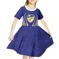 Otago 2026 Rugby Custom Kid Short Sleeve Dress NZ Maori Silver Fern LT14 - Polynesian Pride