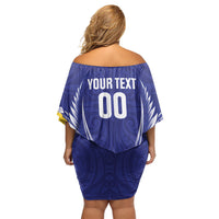 Otago 2026 Rugby Custom Off Shoulder Short Dress NZ Maori Silver Fern LT14 - Polynesian Pride