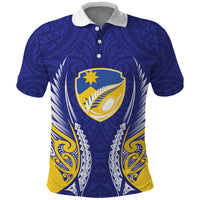 Otago 2026 Rugby Custom Polo Shirt NZ Maori Silver Fern LT14 Blue - Polynesian Pride