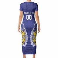 Otago 2026 Rugby Custom Short Sleeve Bodycon Dress NZ Maori Silver Fern LT14 - Polynesian Pride
