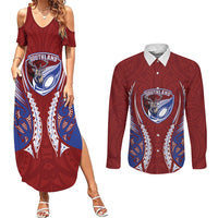 Southland 2026 Rugby Custom Couples Matching Summer Maxi Dress and Long Sleeve Button Shirt NZ Maori Silver Fern