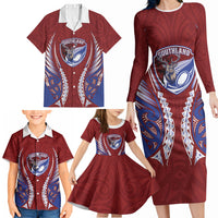Southland 2026 Rugby Custom Family Matching Long Sleeve Bodycon Dress and Hawaiian Shirt NZ Maori Silver Fern LT14 - Polynesian Pride