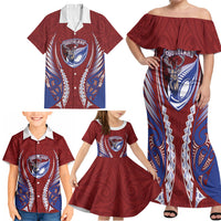 Southland 2026 Rugby Custom Family Matching Off Shoulder Maxi Dress and Hawaiian Shirt NZ Maori Silver Fern LT14 - Polynesian Pride
