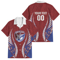 Southland 2026 Rugby Custom Family Matching Short Sleeve Bodycon Dress and Hawaiian Shirt NZ Maori Silver Fern LT14 Dad's Shirt - Short Sleeve Maroon - Polynesian Pride
