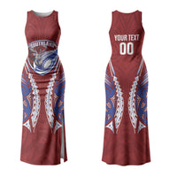 Southland 2026 Rugby Custom Family Matching Tank Maxi Dress and Hawaiian Shirt NZ Maori Silver Fern LT14 Mom's Dress Maroon - Polynesian Pride