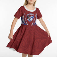 Southland 2026 Rugby Custom Kid Short Sleeve Dress NZ Maori Silver Fern LT14 - Polynesian Pride