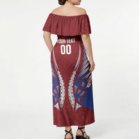 Southland 2026 Rugby Custom Off Shoulder Maxi Dress NZ Maori Silver Fern LT14 - Polynesian Pride