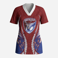 Southland 2026 Rugby Custom Scrub Top NZ Maori Silver Fern
