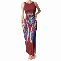 Southland 2026 Rugby Custom Tank Maxi Dress NZ Maori Silver Fern LT14 Women Maroon - Polynesian Pride