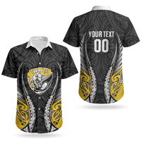 Taranaki 2026 Rugby Custom Couples Matching Short Sleeve Bodycon Dress and Hawaiian Shirt NZ Maori Silver Fern LT14 - Polynesian Pride