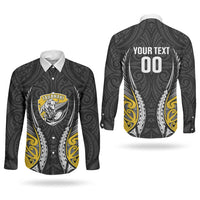 Taranaki 2026 Rugby Custom Couples Matching Short Sleeve Bodycon Dress and Long Sleeve Button Shirt NZ Maori Silver Fern LT14 - Polynesian Pride
