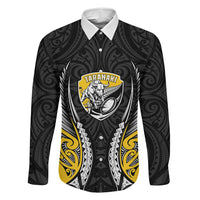 Taranaki 2026 Rugby Custom Family Matching Mermaid Dress and Hawaiian Shirt NZ Maori Silver Fern LT14 Daughter's Dress Black - Polynesian Pride