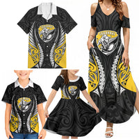 Taranaki 2026 Rugby Custom Family Matching Summer Maxi Dress and Hawaiian Shirt NZ Maori Silver Fern LT14 - Polynesian Pride