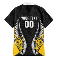 Taranaki 2026 Rugby Custom Family Matching Tank Maxi Dress and Hawaiian Shirt NZ Maori Silver Fern LT14 Dad's Shirt - Long Sleeve Black - Polynesian Pride