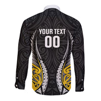 Taranaki 2026 Rugby Custom Long Sleeve Button Shirt NZ Maori Silver Fern LT14 - Polynesian Pride