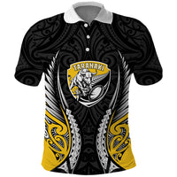 Taranaki 2026 Rugby Custom Polo Shirt NZ Maori Silver Fern LT14 Black - Polynesian Pride